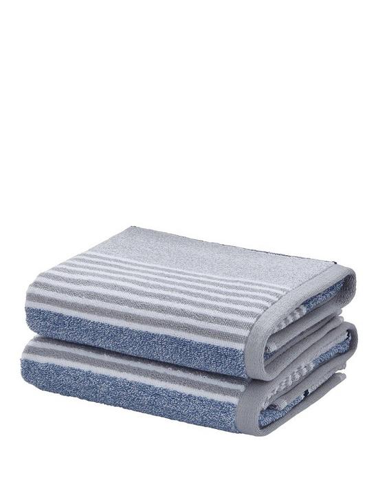 front image of catherine-lansfield-textured-stripe-bath-towel-range-ndash-bluegrey