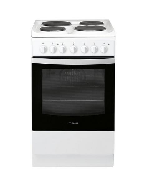indesit-is5e4khw-50cm-electric-solid-plate-single-oven-cooker-white