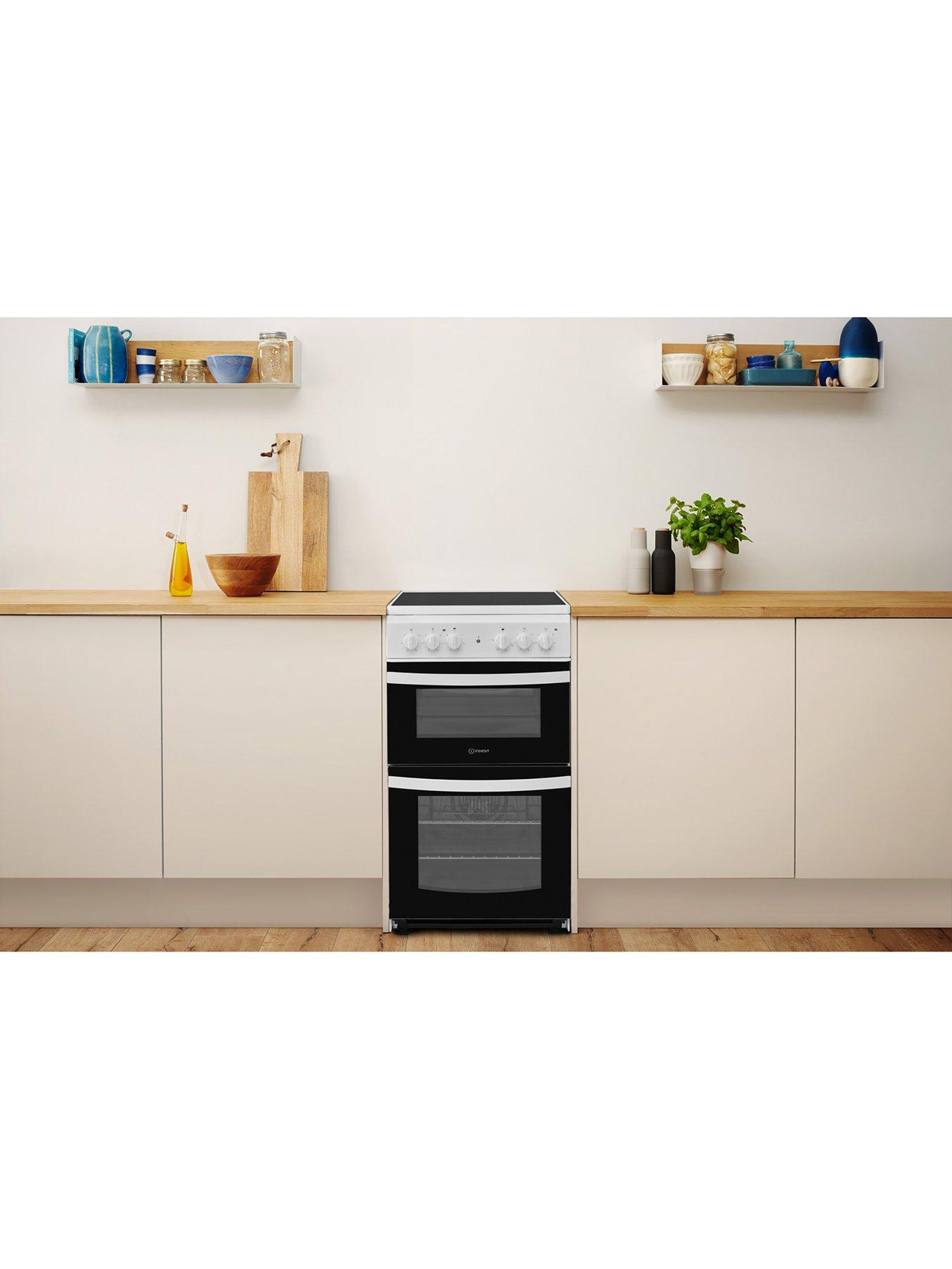 Image 3 of 7 of Indesit ID5V92KMW 50cm Electric Twin Cavity Single Oven Cooker - White