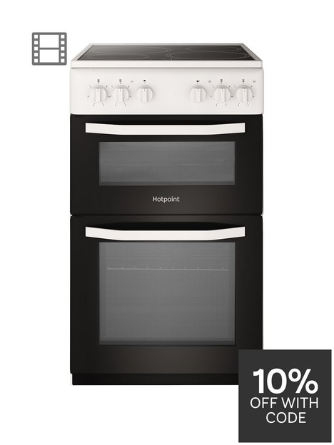 hotpoint-hd5v92kcw-50cmnbspwide-electric-twin-cavity-single-oven-cooker-white