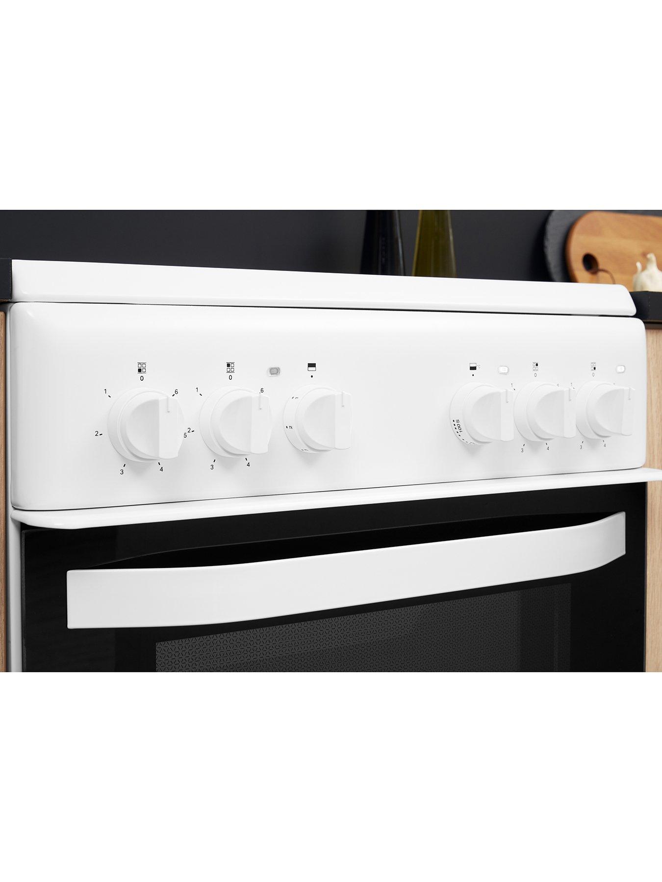  image of hotpoint-hd5v92kcw-50cmnbspwide-electric-twin-cavity-single-oven-cooker-white