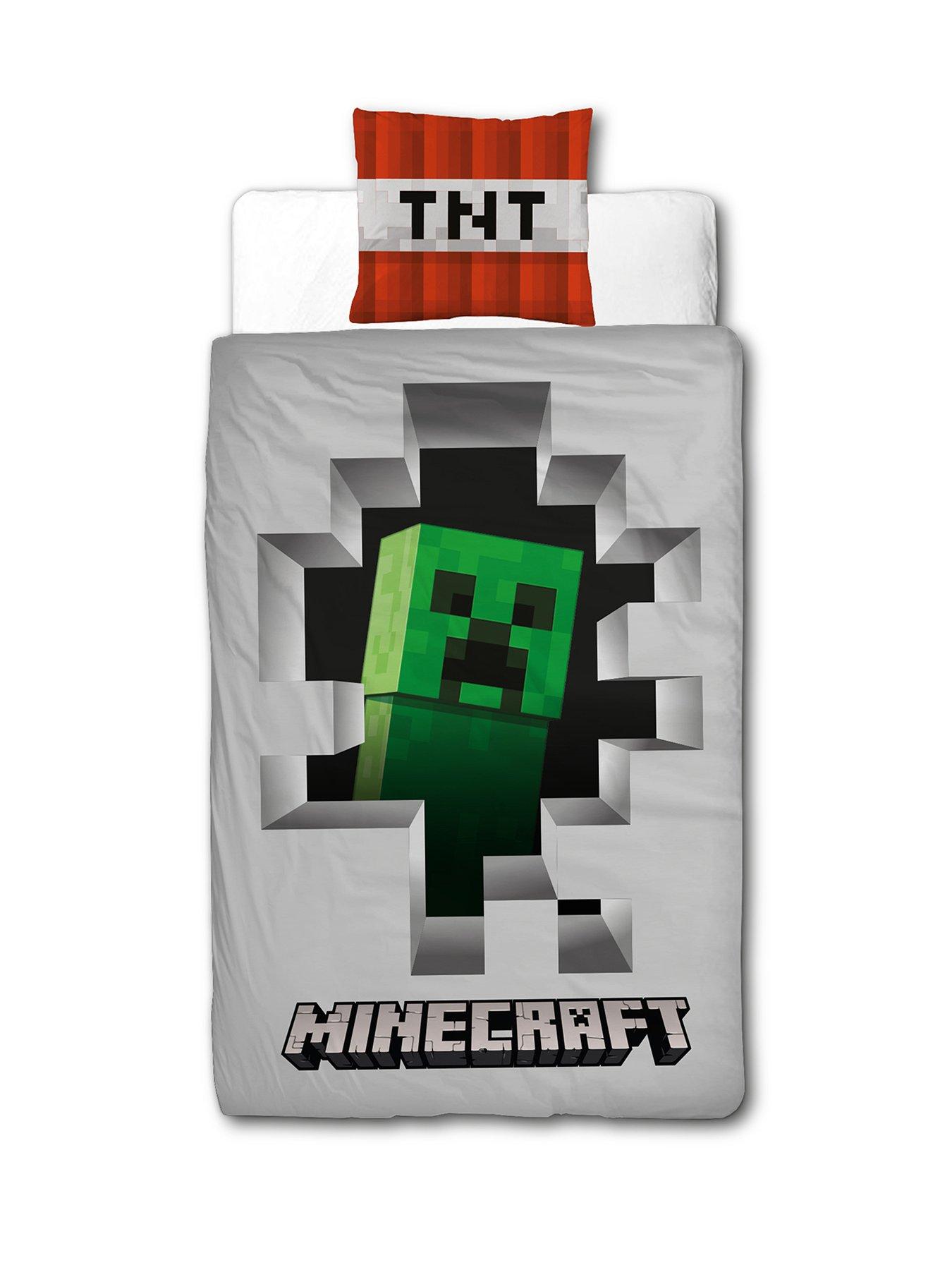 Minecraft Creeper Dynamite Single Duvet Cover Set Reversible Tnt