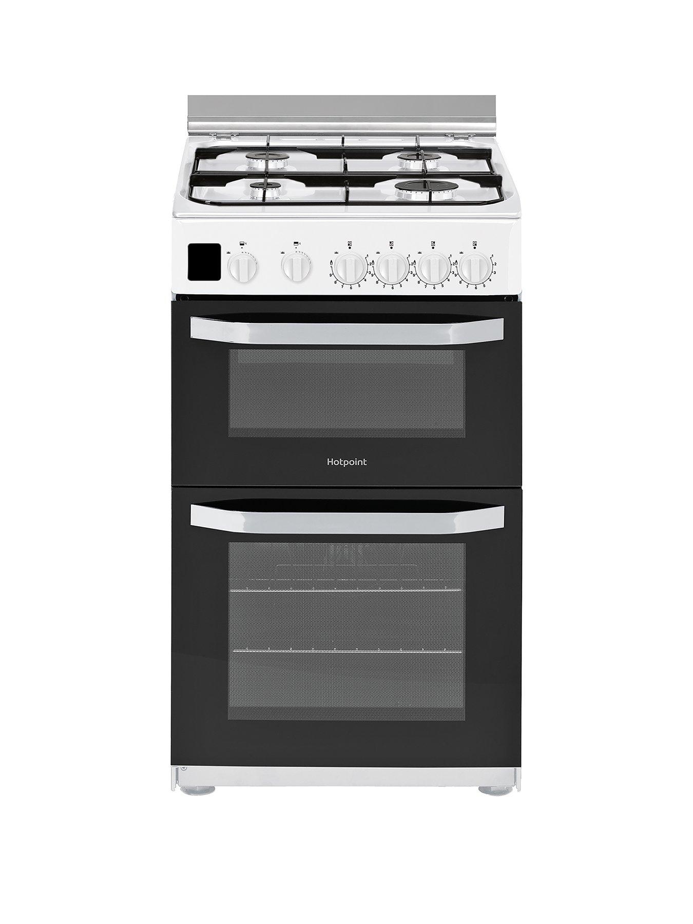 Hotpoint HD5G00CCW 50cm Wide Gas Double Oven Cooker White