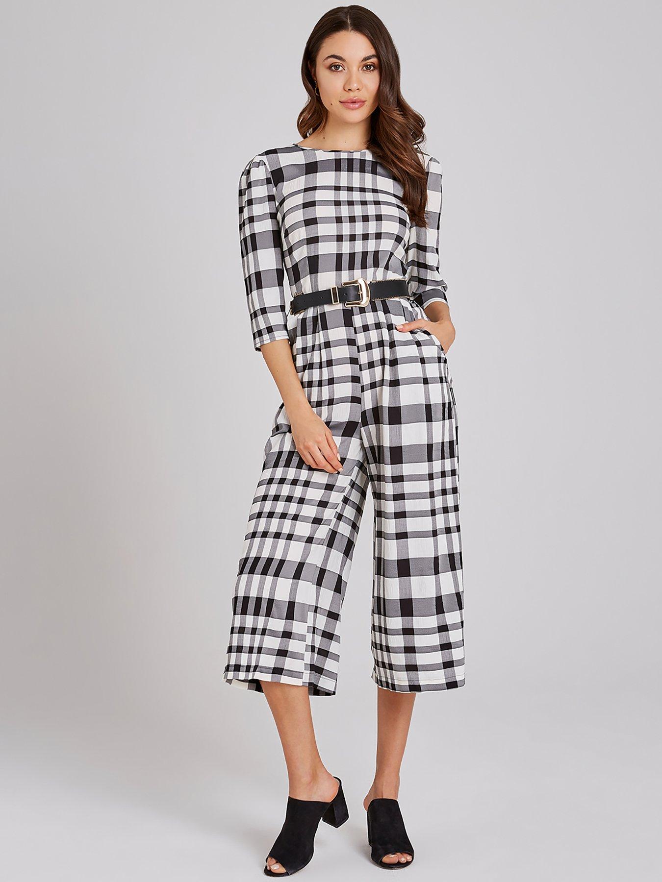 black and white gingham jumpsuit