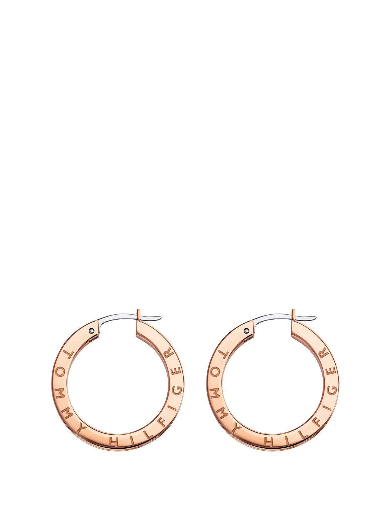 tommy hilfiger rose gold earrings