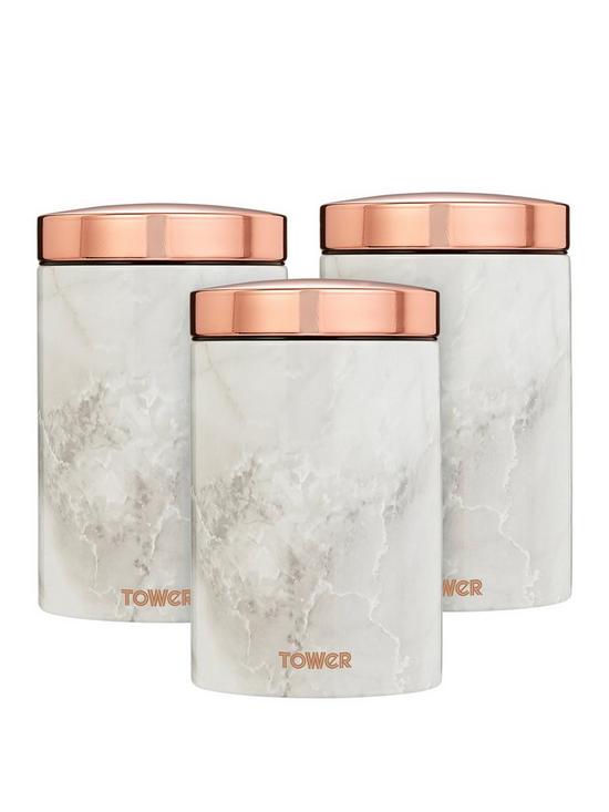 front image of tower-marble-rose-gold-edition-canisters-ndash-set-of-3