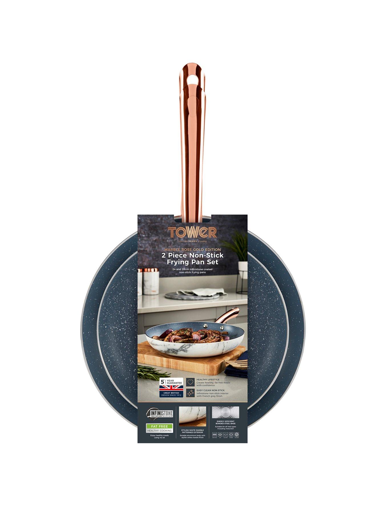  image of tower-marble-rose-gold-edition-set-of-2-frying-pans