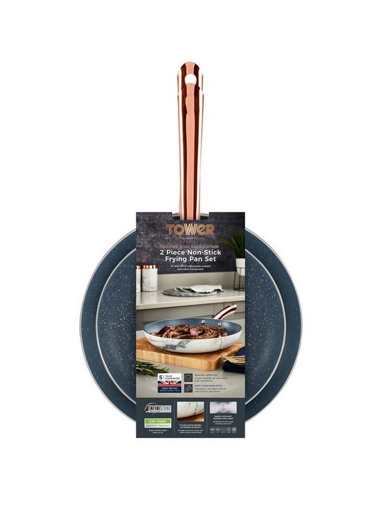 stillFront image of tower-marble-rose-gold-edition-set-of-2-frying-pans