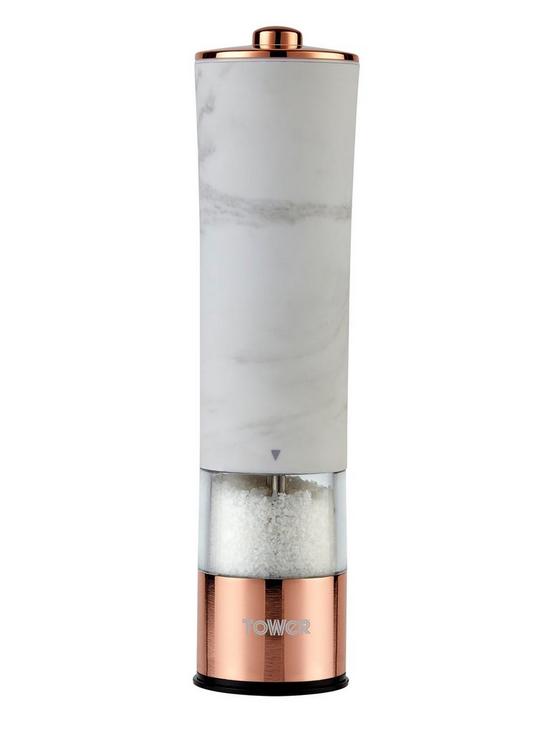 stillFront image of tower-marble-rose-gold-edition-electric-salt-and-pepper-mill