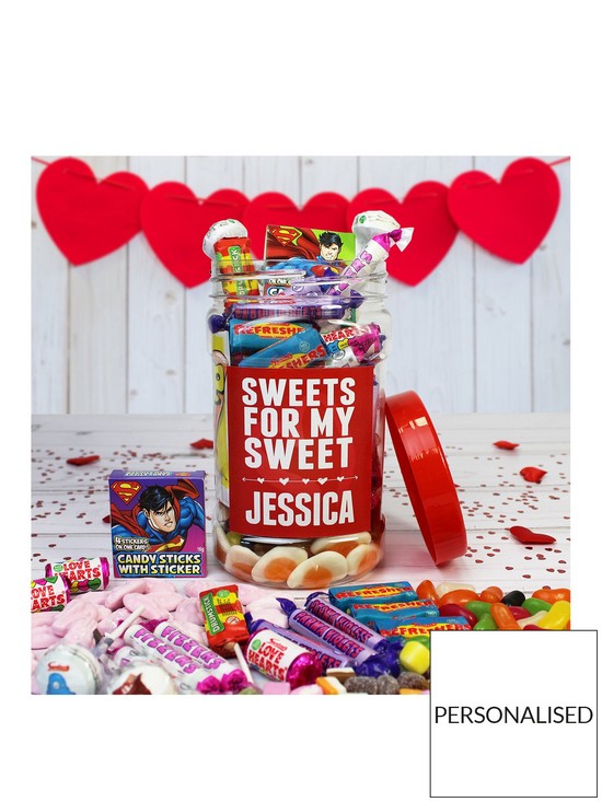 front image of personalised-sweets-for-my-sweets-retro-sweet-jar-920-grams
