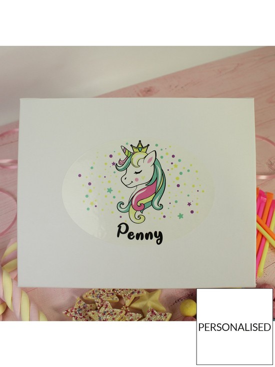 stillFront image of personalised-unicorn-retro-sweets-box