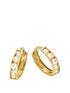  image of love-gold-9ct-gold-cubic-zirconia-mini-huggie-hoop-earrings