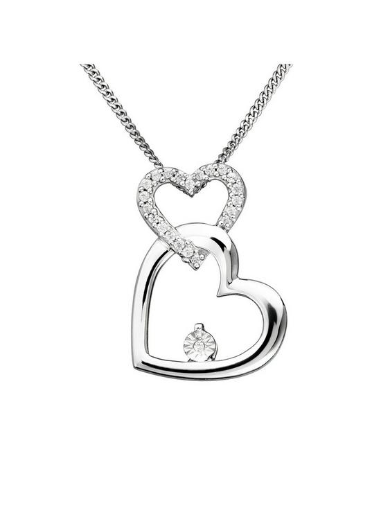 front image of love-diamond-diamond-set-interlocking-hearts-pendant-necklace