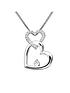  image of love-diamond-diamond-set-interlocking-hearts-pendant-necklace