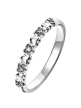 Love DIAMOND Love Diamond 9Ct White Gold Diamond Set Heart Eternity Ring Picture