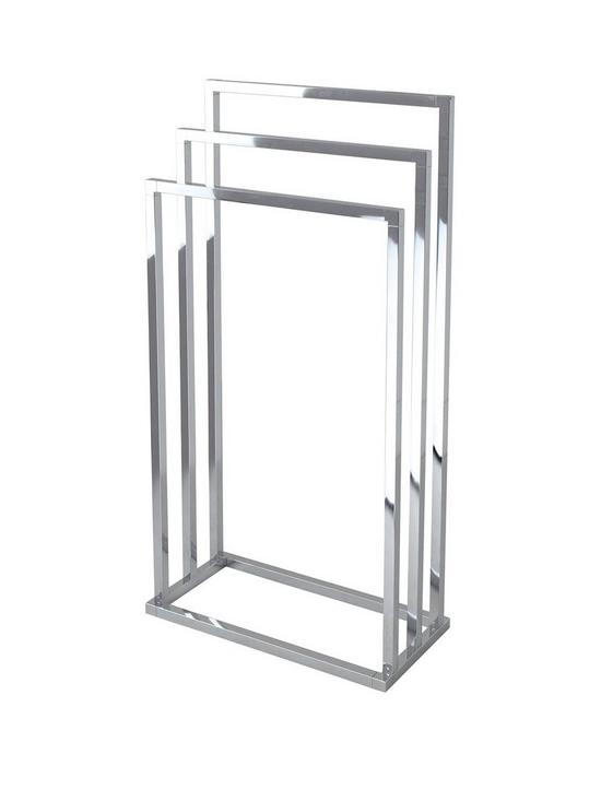 front image of lloyd-pascal-3-rail-towel-stand-with-rectangular-bas