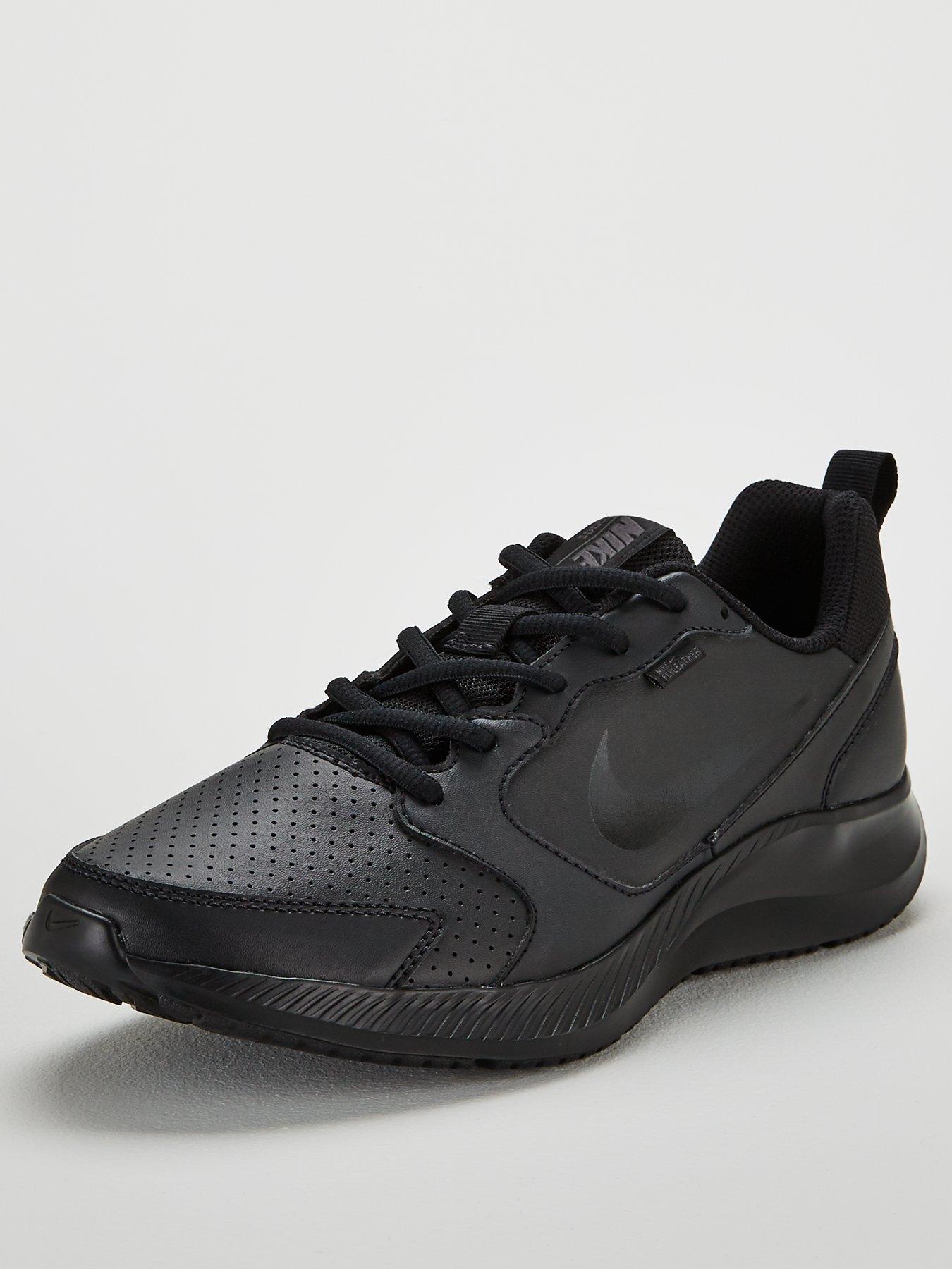 black nike trainers leather