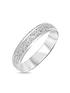  image of love-gold-9ct-white-gold-diamond-cut-sparkle-4mm-d-shape-wedding-band