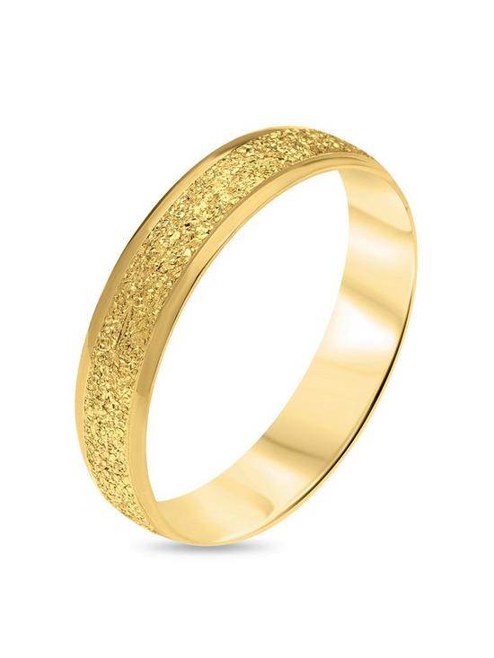front image of love-gold-9ct-gold-diamond-cut-sparkle-4mm-d-shape-wedding-band