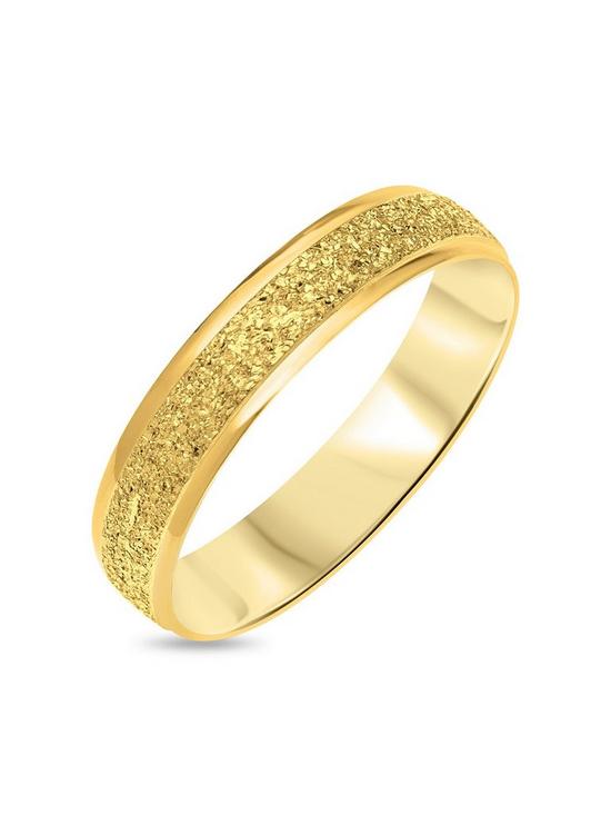 stillFront image of love-gold-9ct-gold-diamond-cut-sparkle-4mm-d-shape-wedding-band