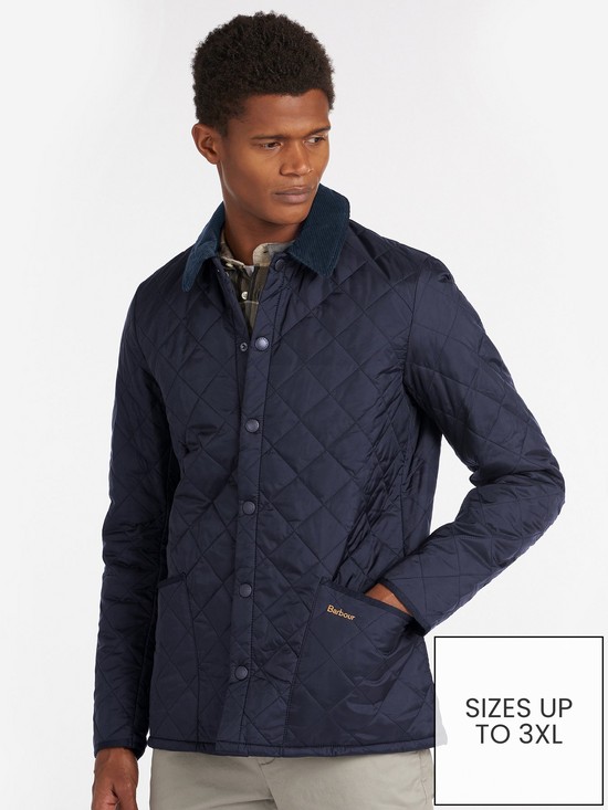 front image of barbour-heritage-liddesdale-quilted-jacket-navy