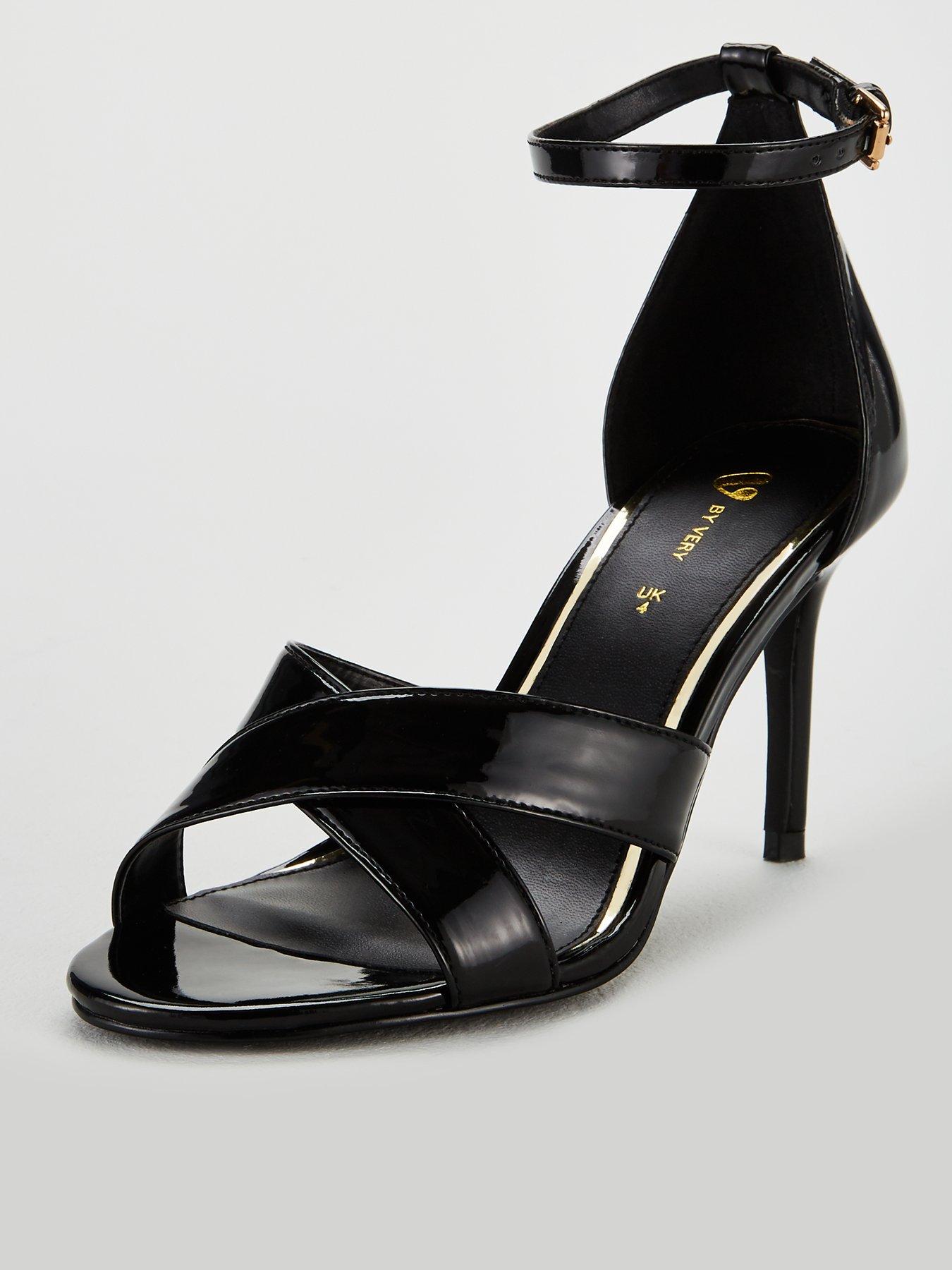 black wide fit mid heels