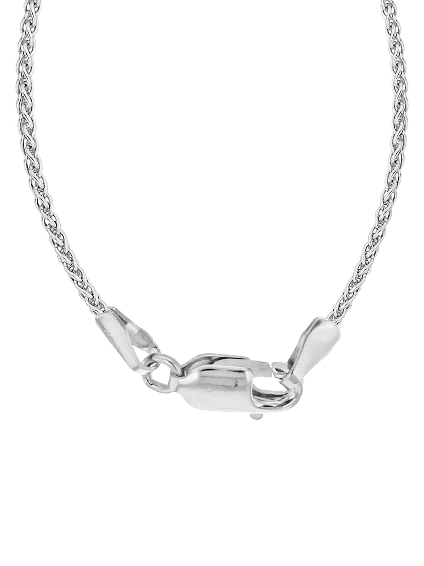  image of the-love-silver-collection-sterling-silver-18in-fine-spiga-chain-necklace