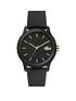  image of lacoste-black-and-gold-detail-dial-black-silicone-strap-ladies-watch