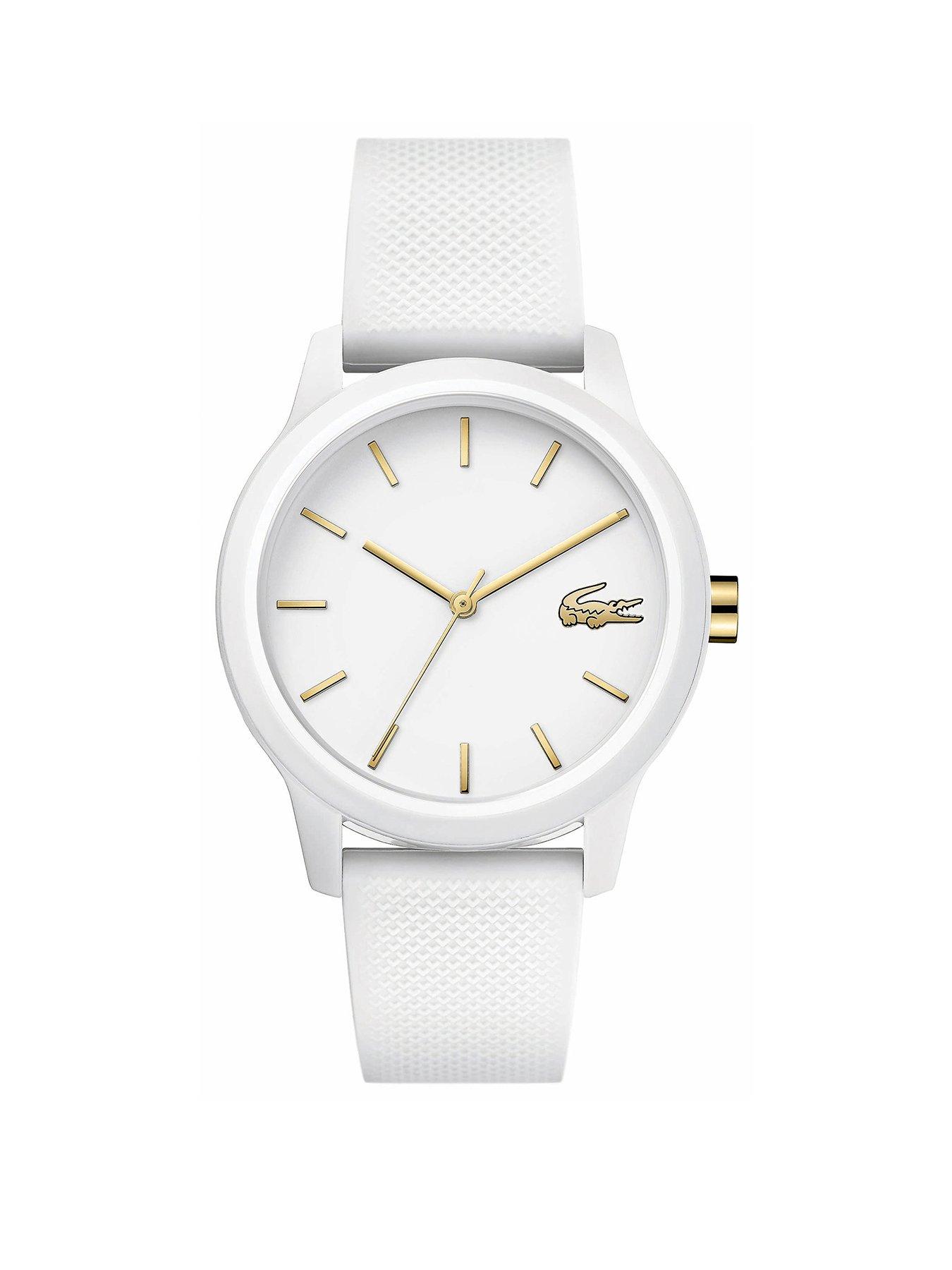 Lacoste 12.12 White Gold Dial White Silicone Strap Ladies Watch |