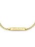  image of love-gold-9ct-gold-flat-chain-id-bar-bracelet