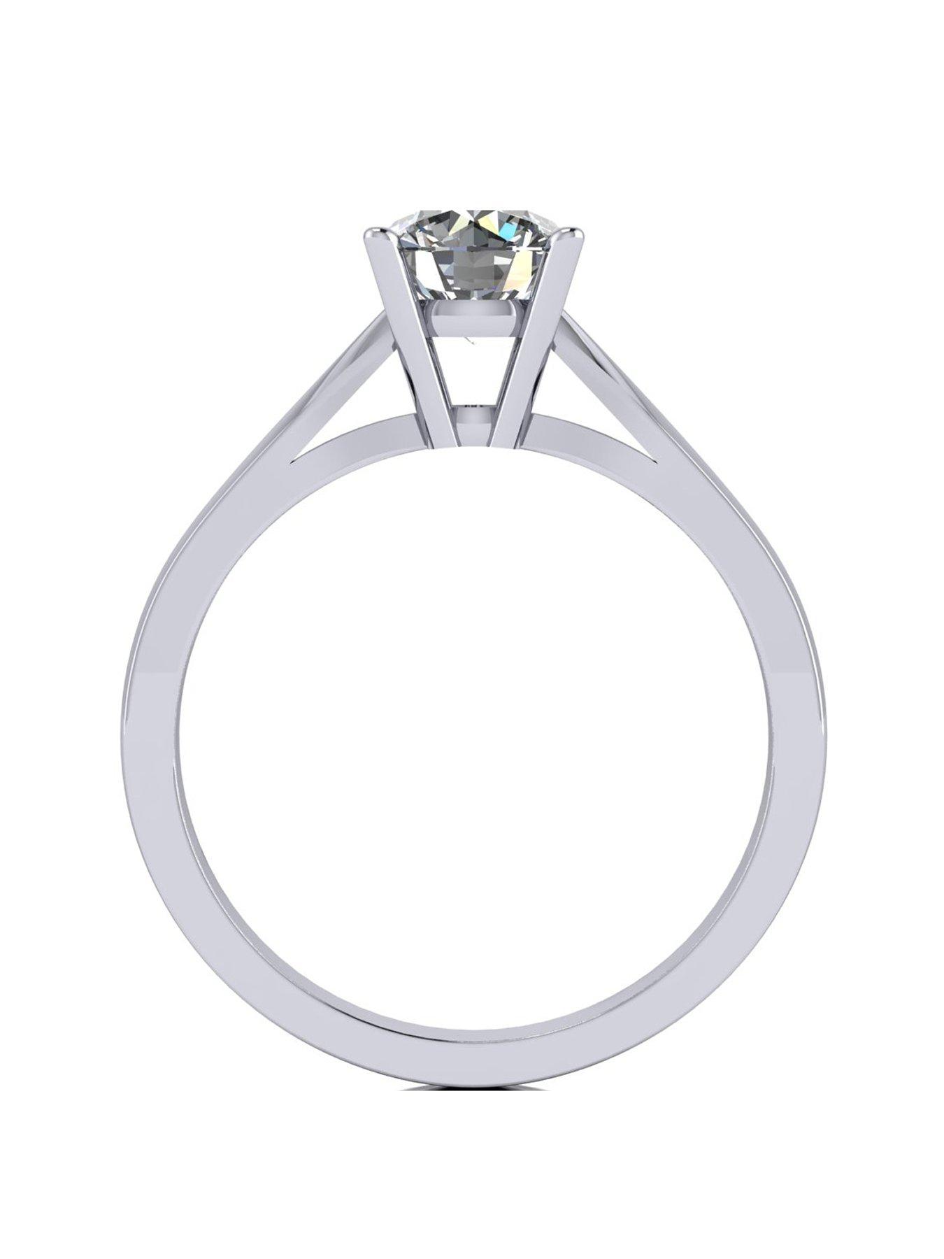 Image 2 of 5 of Moissanite Platinum 1ct Moissanite Solitaire Ring