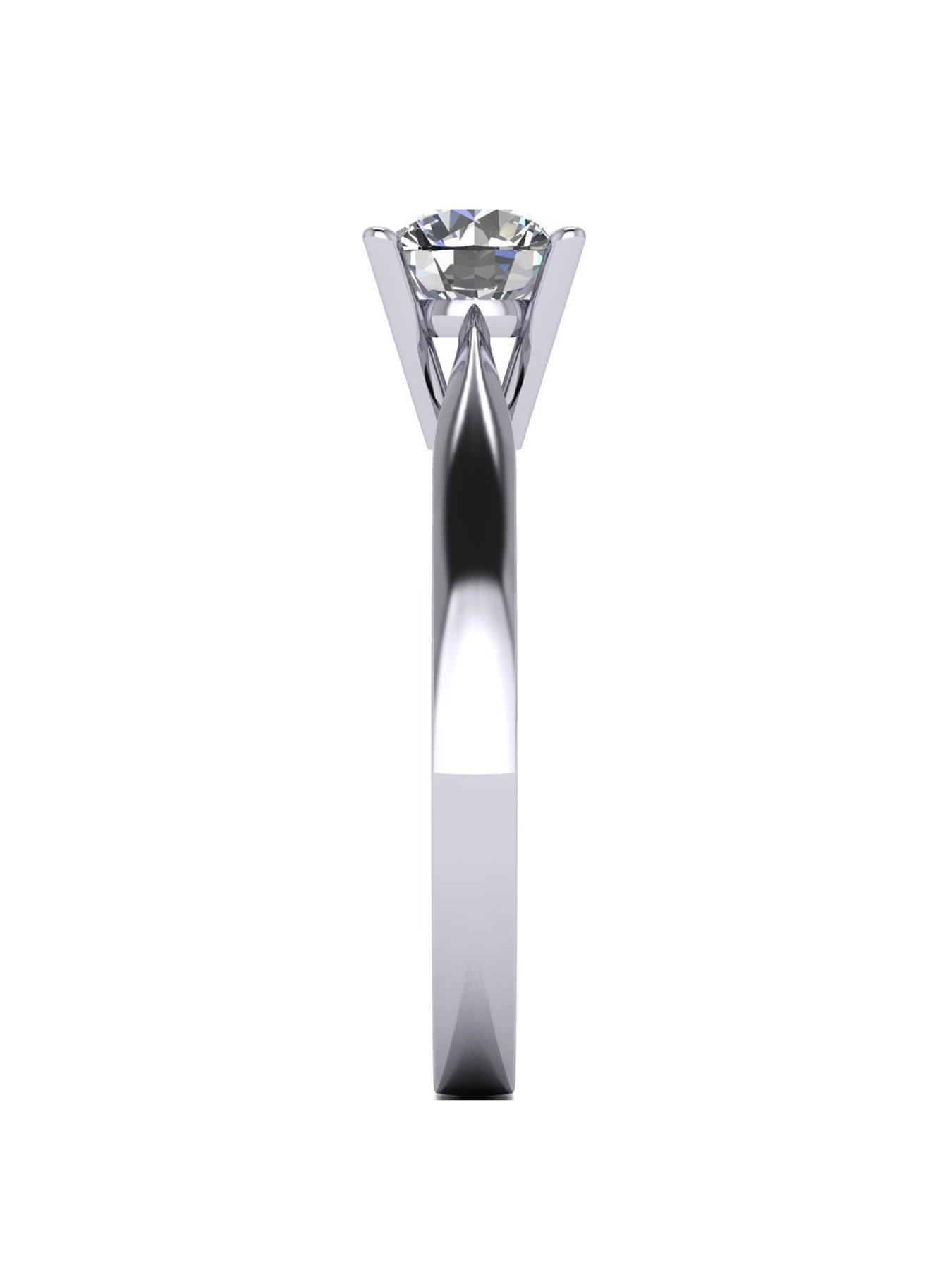 Image 3 of 5 of Moissanite Platinum 1ct Moissanite Solitaire Ring