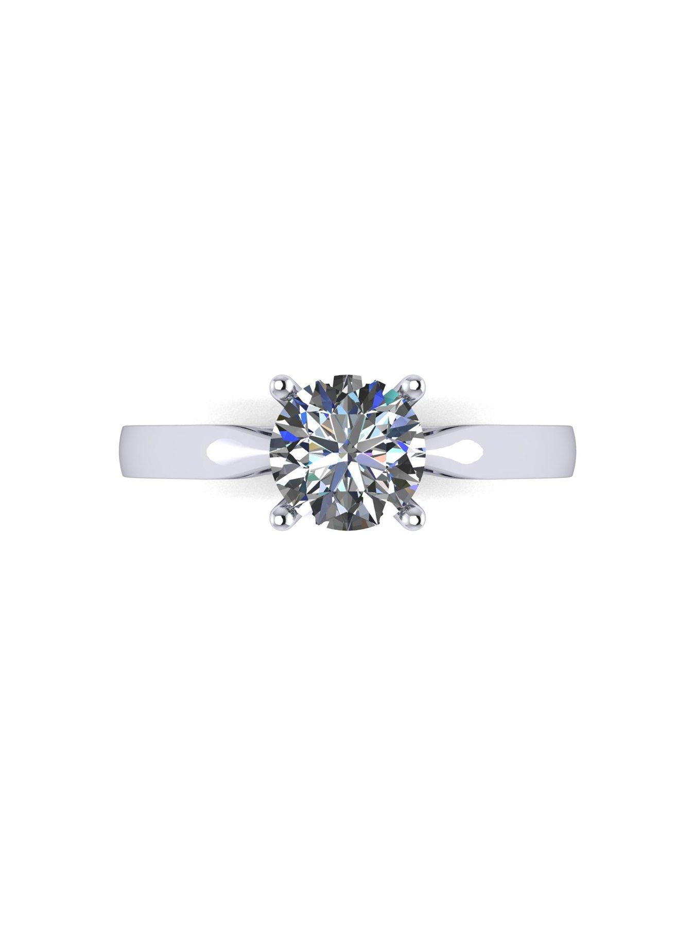 Image 4 of 5 of Moissanite Platinum 1ct Moissanite Solitaire Ring
