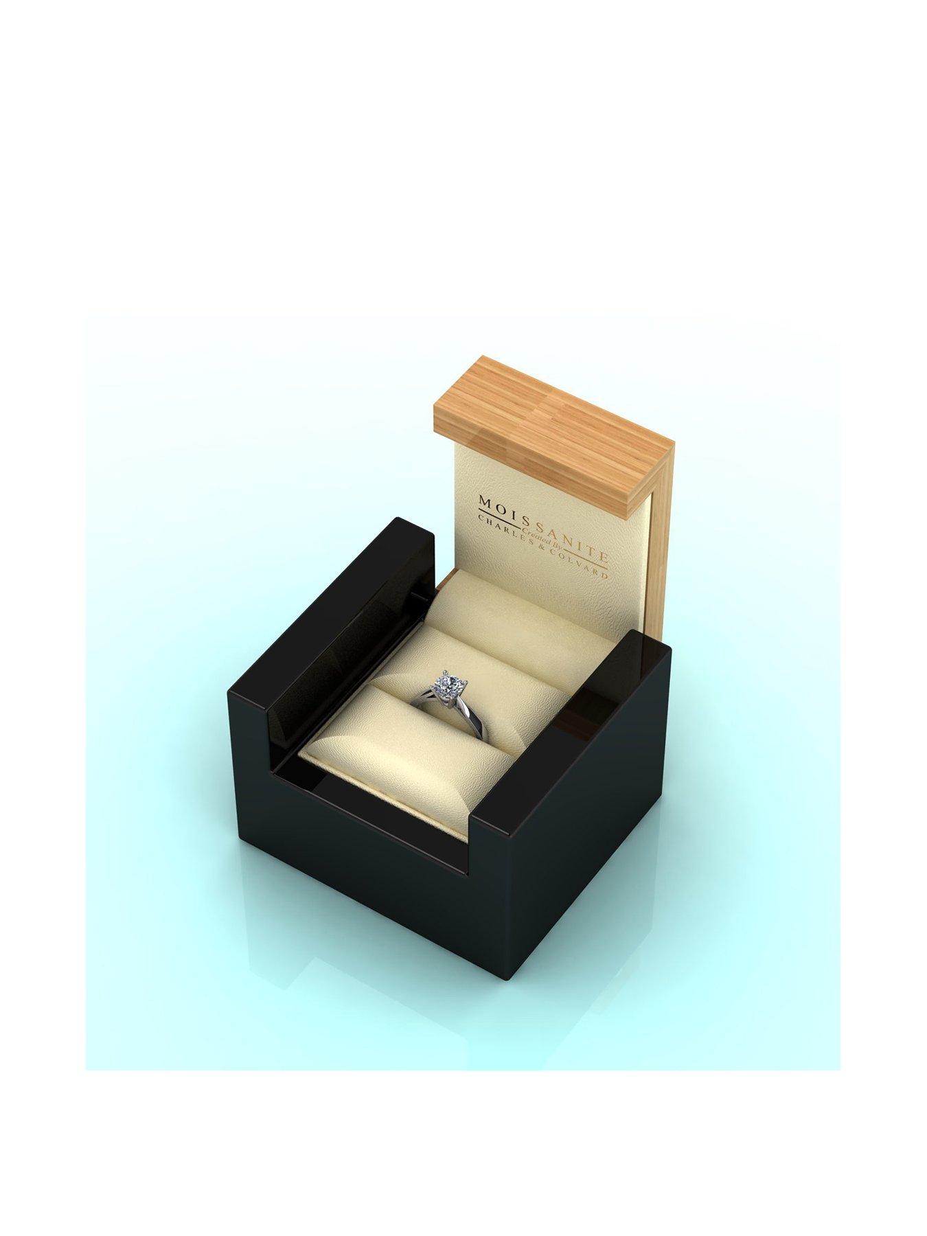 Image 5 of 5 of Moissanite Platinum 1ct Moissanite Solitaire Ring