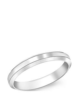 Love GOLD Love Gold 9Ct White Gold 3Mm Bevel Edge Wedding Band Picture