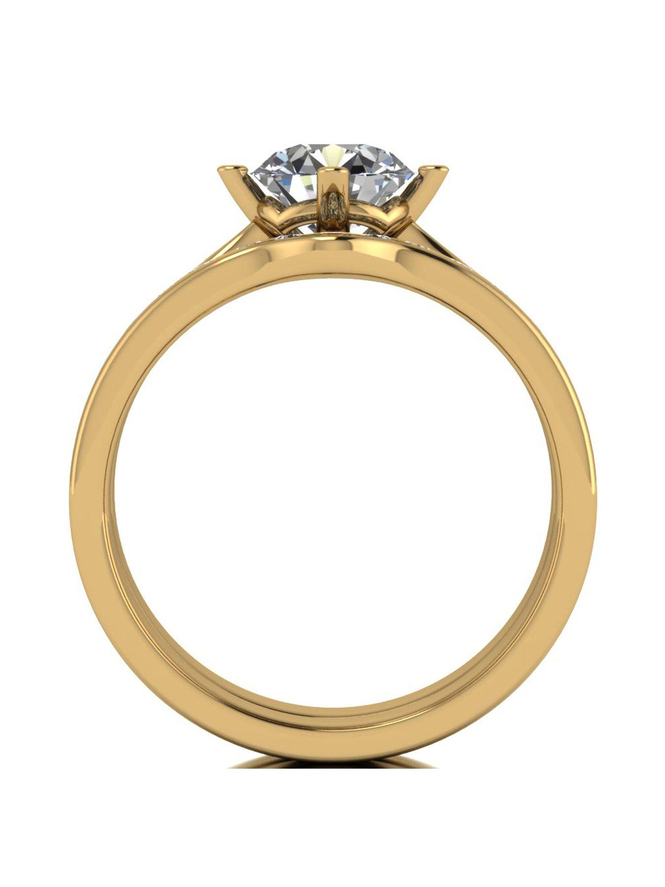 Image 2 of 5 of Moissanite 9ct Gold 1.5 Carat Eq Two Piece Bridal Set