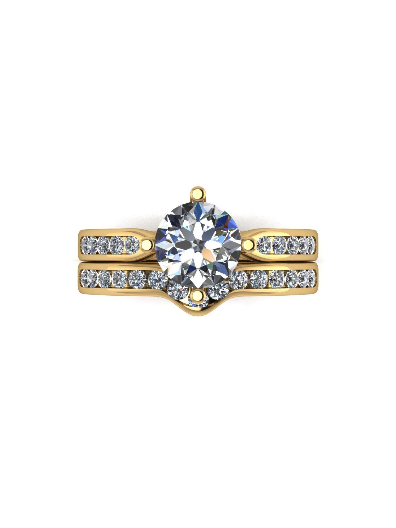 Moissanite 9ct Gold Carat Eq Two Piece Bridal Set Littlewoods