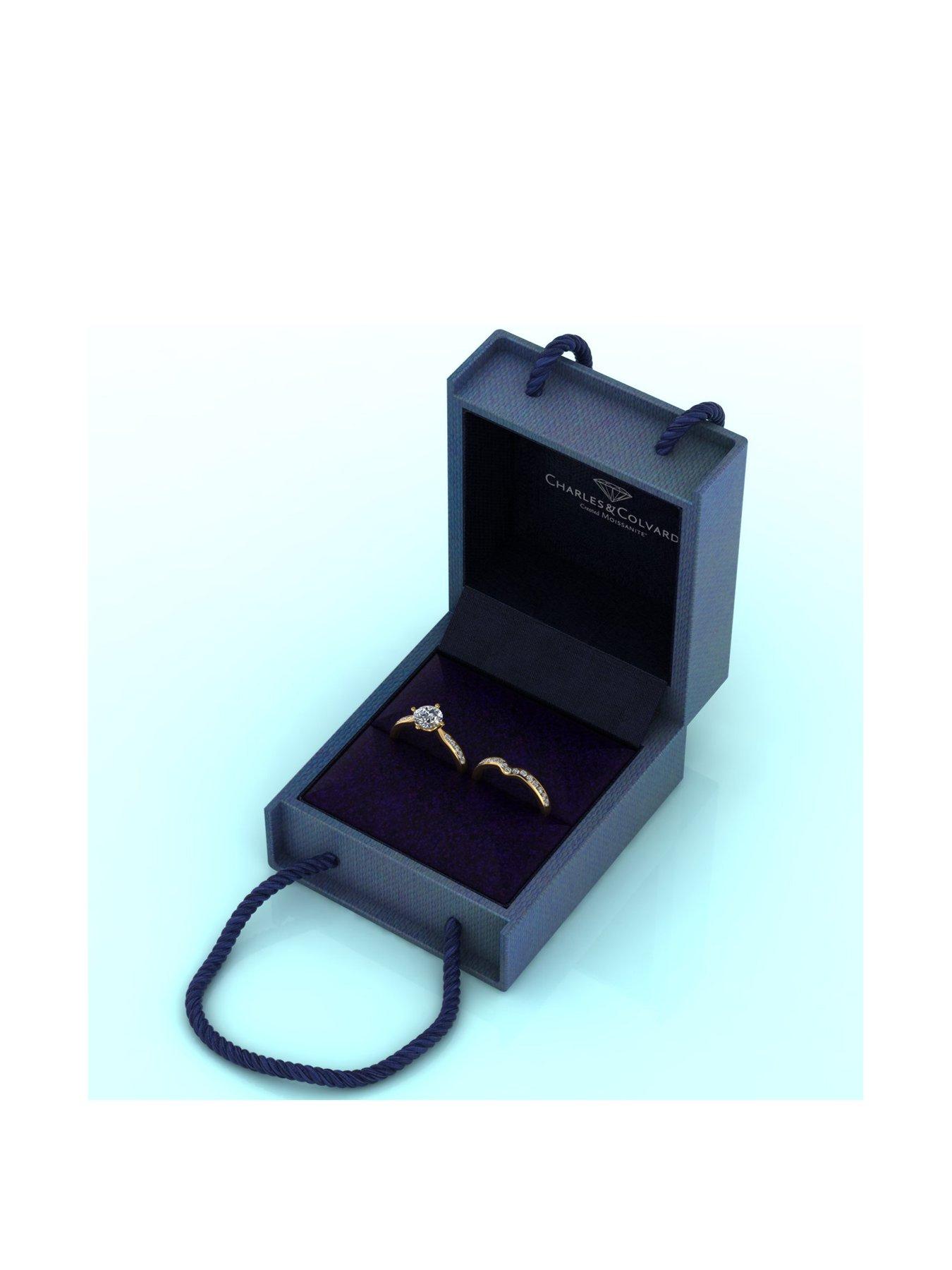 Image 5 of 5 of Moissanite 9ct Gold 1.5 Carat Eq Two Piece Bridal Set