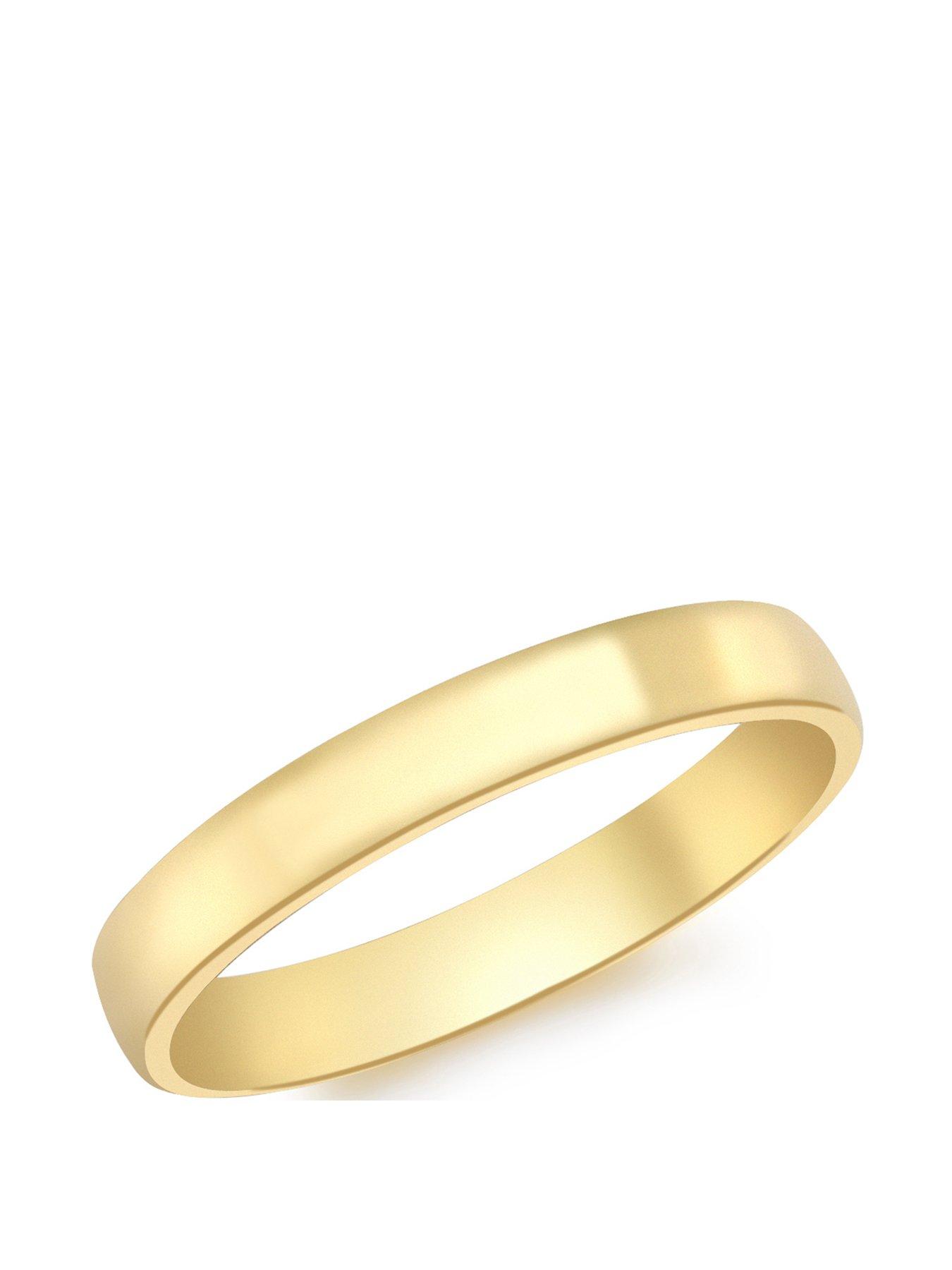 Image 1 of 5 of The Love Collection 9ct Gold Court Wedding Band