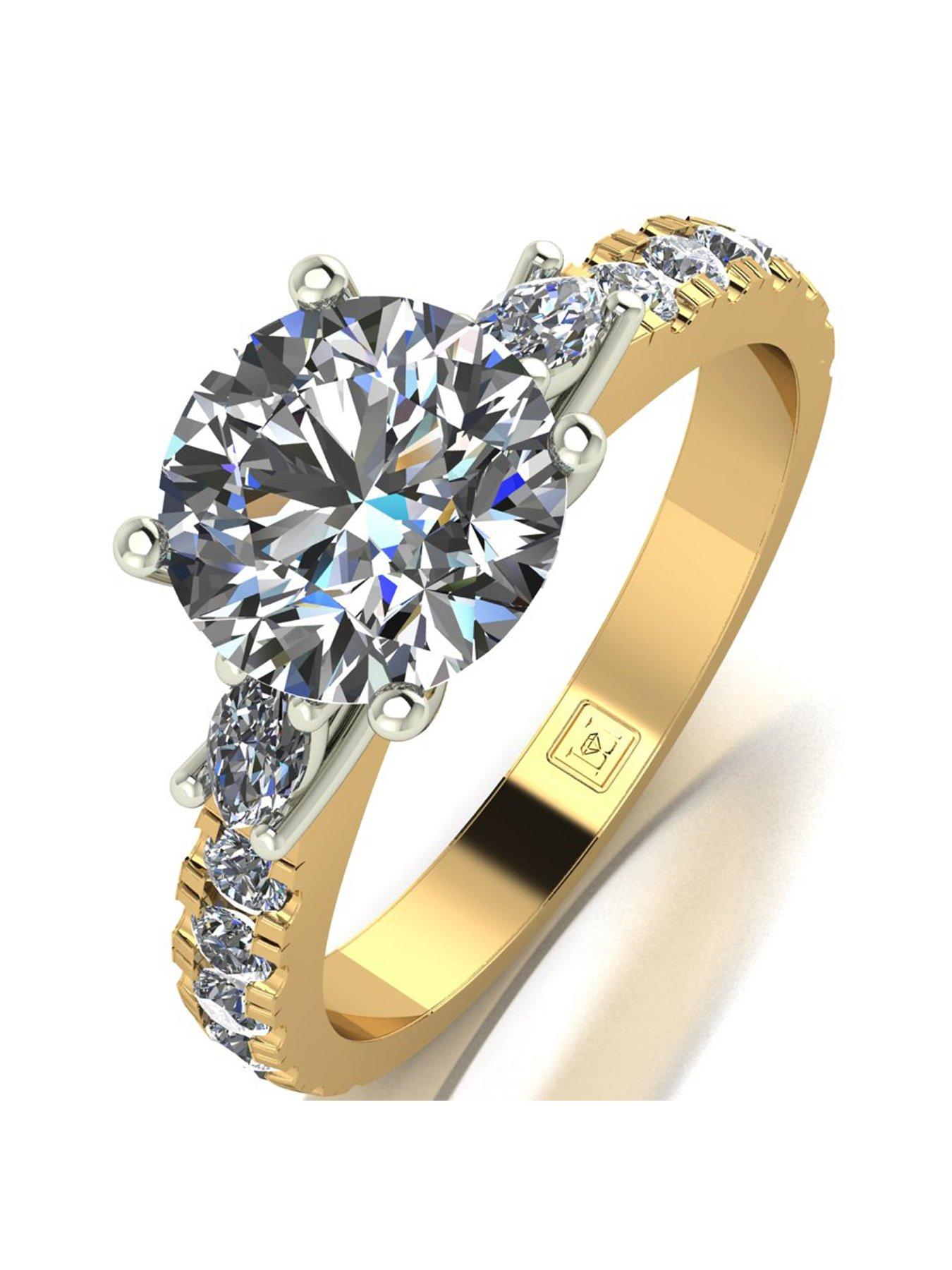 undefined 18ct Gold Lady Lynsey 2ct Total Moissanite Solitaire Ring