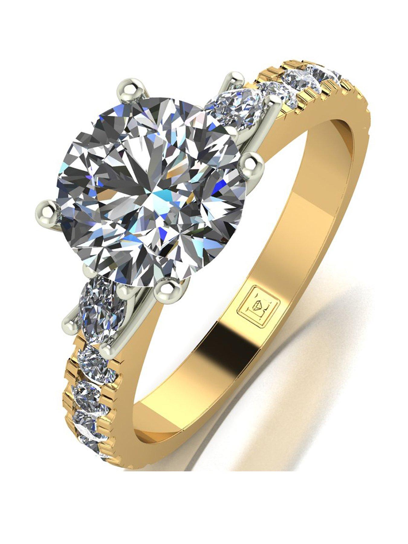 Moissanite 18ct Gold Lady Lynsey 2ct Total Moissanite Solitaire Ring
