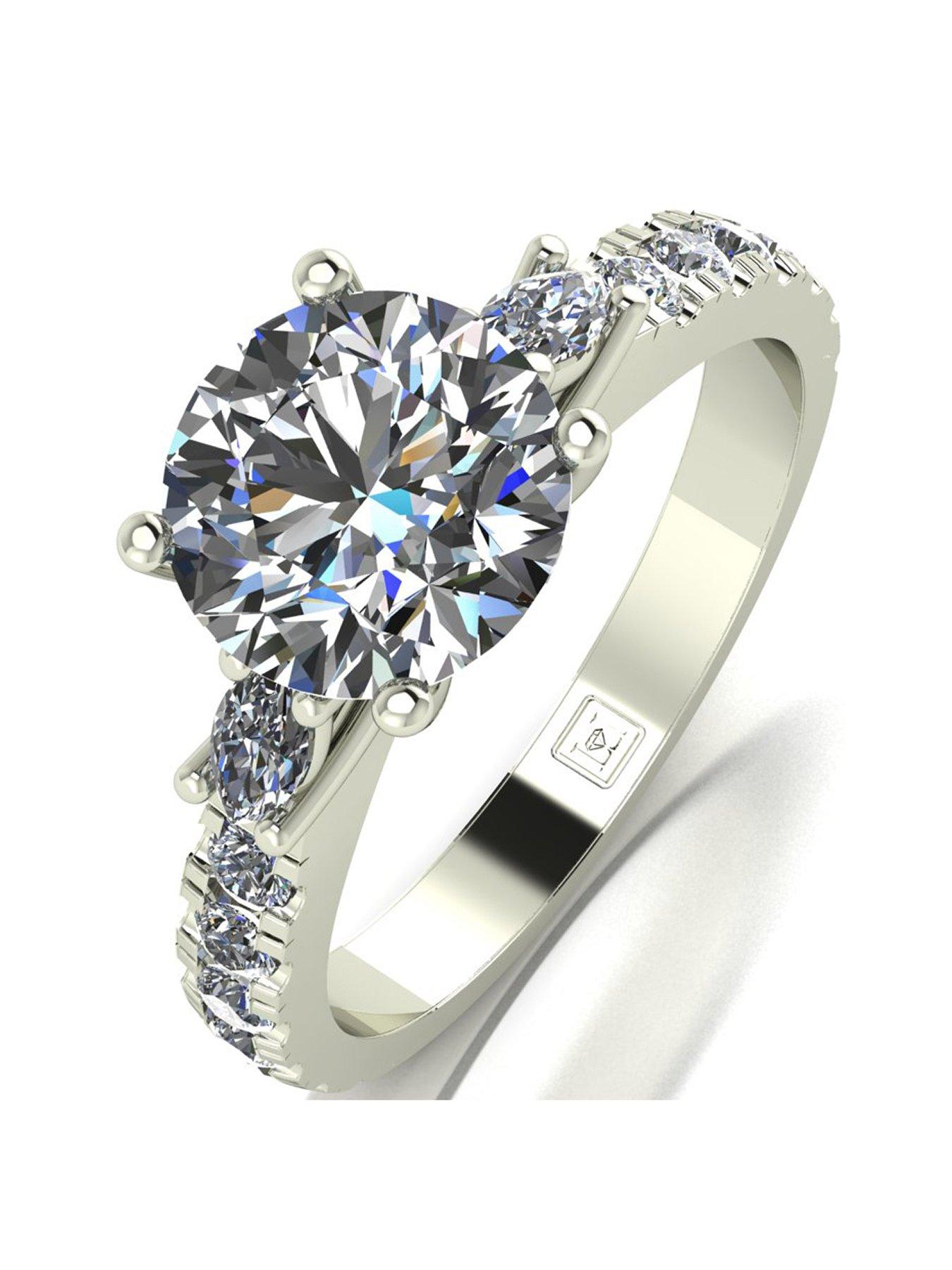 undefined 18ct Gold Lady Lynsey 2ct Total Moissanite Solitaire Ring