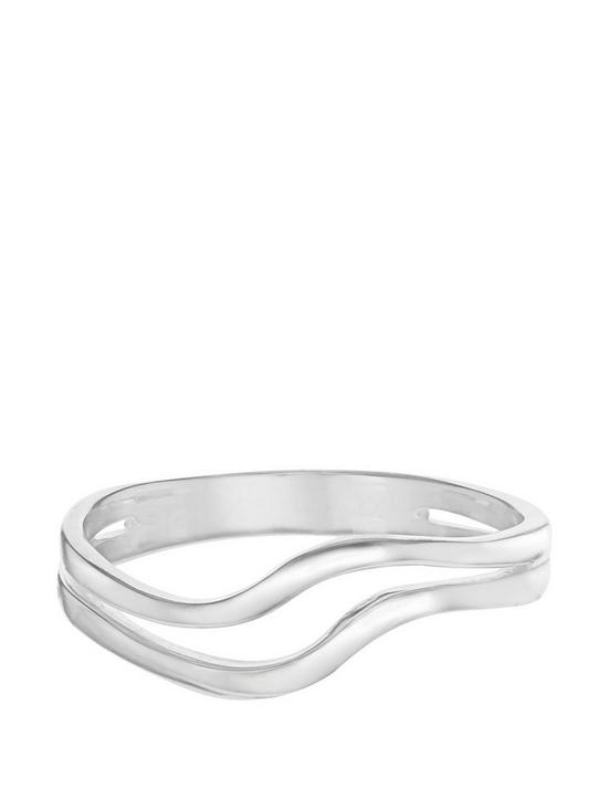 stillFront image of the-love-silver-collection-sterling-silver-double-wave-ring