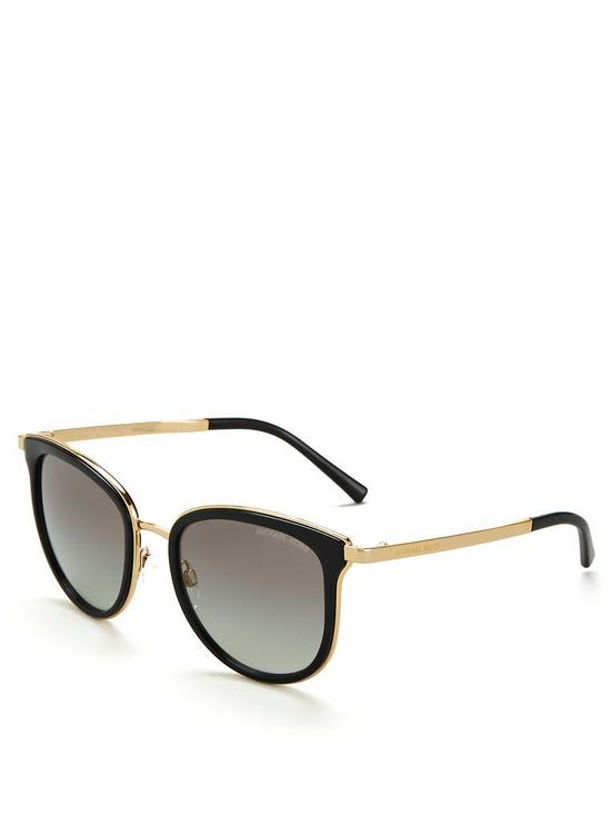front image of michael-kors-adrianna-i-square-sunglasses-blackgold