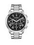 bulova-black-chronograph-dial-stainless-steel-bracelet-mens-watchfront