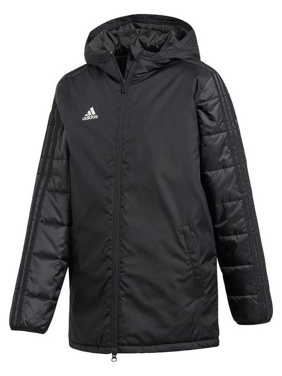 front image of adidas-youth-winter-jacket-black