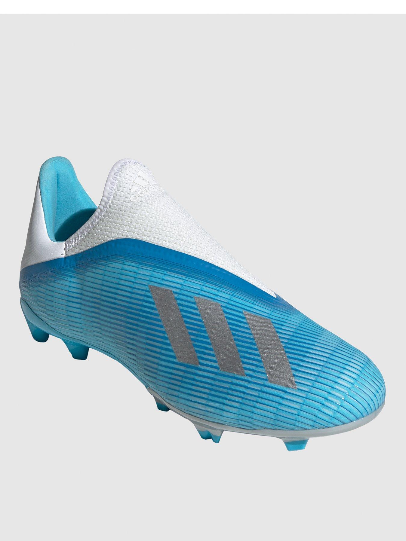 blue and white football boots