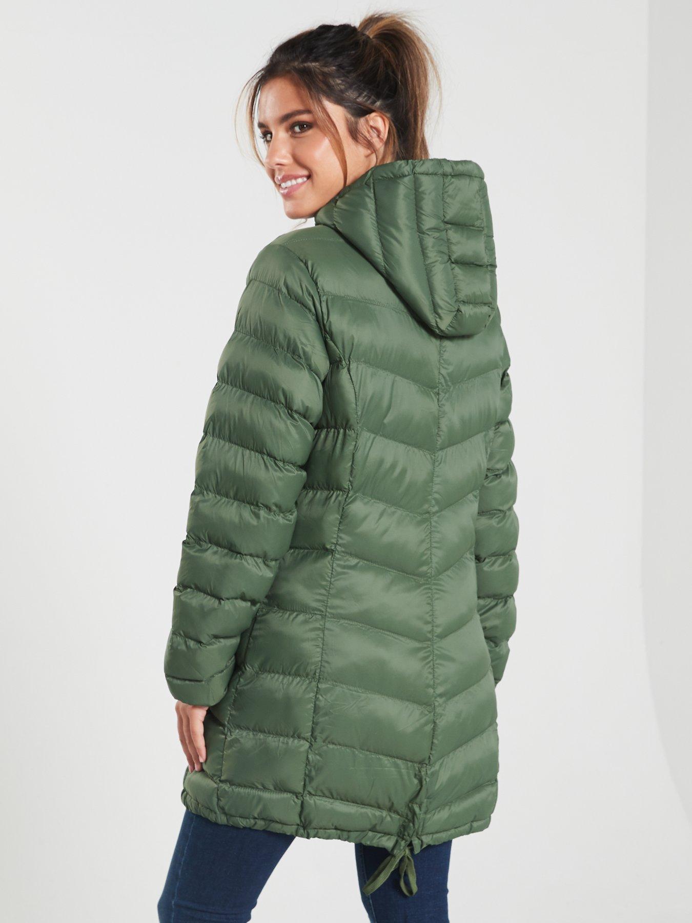 Rianna Long Padded Jacket Basil Green