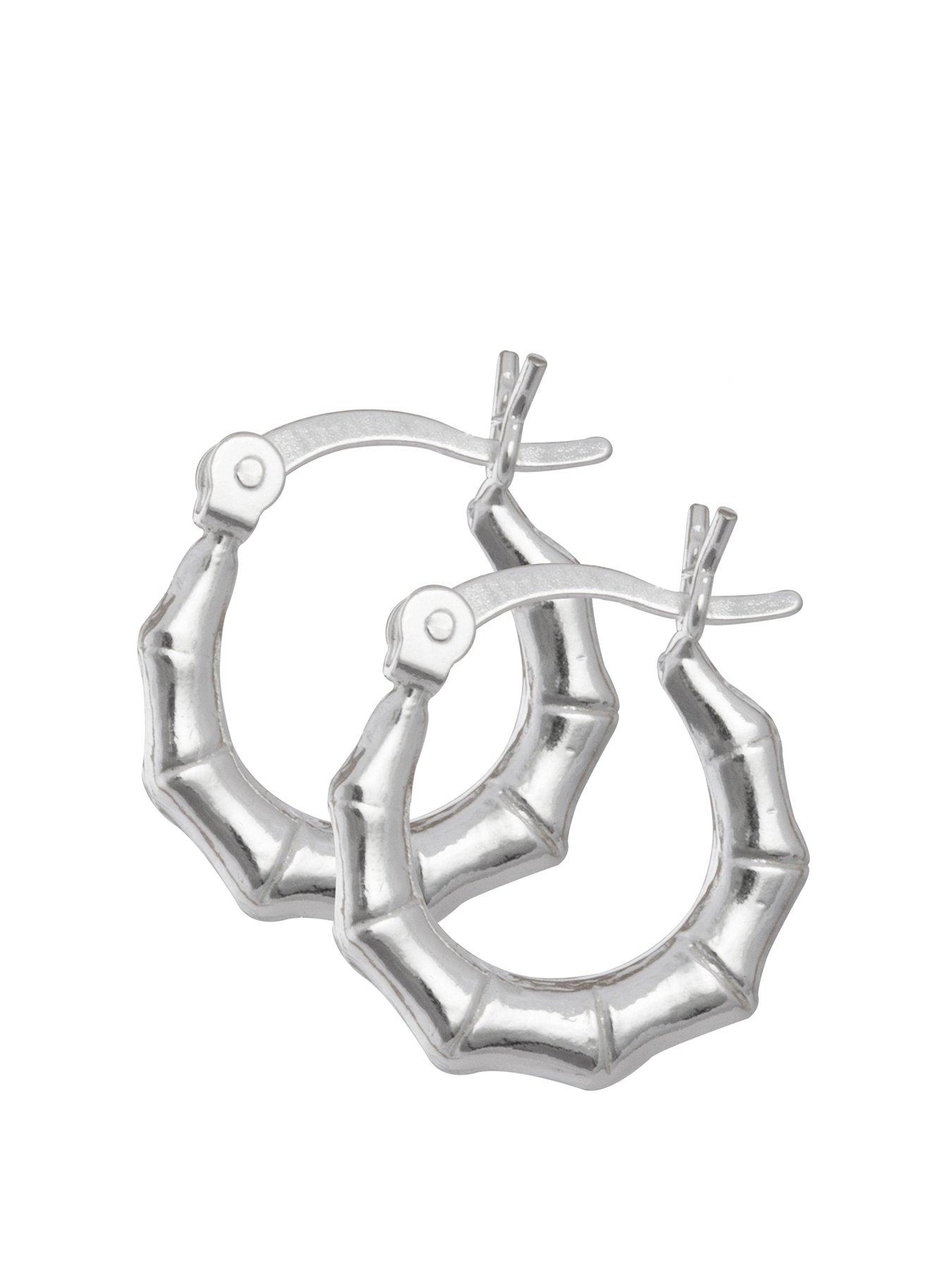 the-love-collection-sterling-silver-bamboo-creole-hoop-earrings