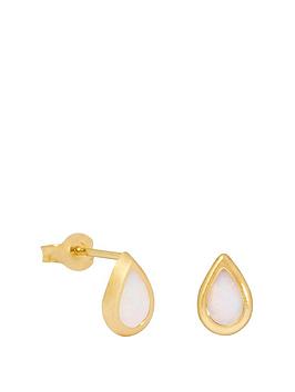 Love GOLD Love Gold 9Ct Gold Opal Teardrop Stud Earrings Picture